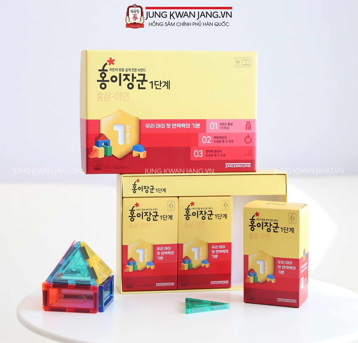 Nước Hồng Sâm Trẻ Em Jung Kwan Jang Số 1 (15ml  x 30 Gói) | Jung Kwan Jang | Jungkwanjang.vn
