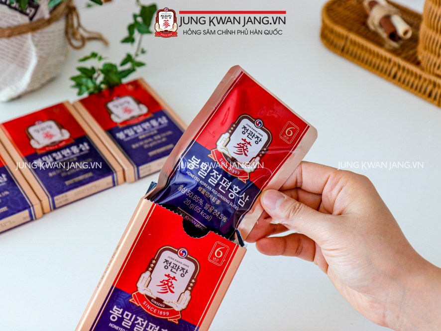 Hồng Sâm Lát Tẩm Mật Ong Jung Kwan Jang 20g x 12 gói | Jung Kwan Jang | Jungkwanjang.vn