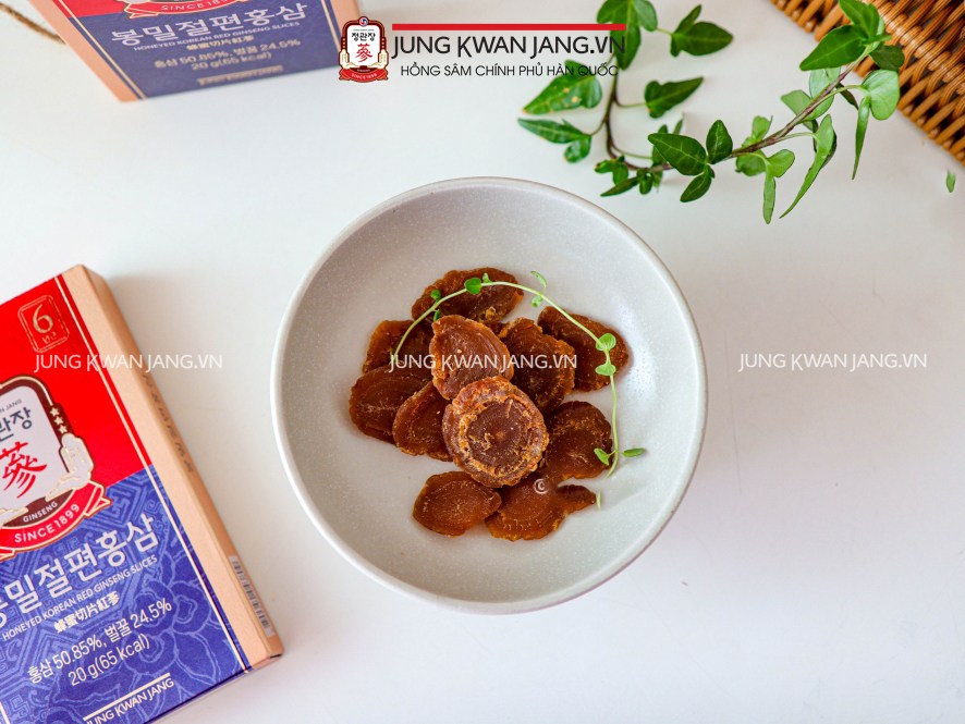 Hồng Sâm Lát Tẩm Mật Ong Jung Kwan Jang 20g x 12 gói | Jung Kwan Jang | Jungkwanjang.vn